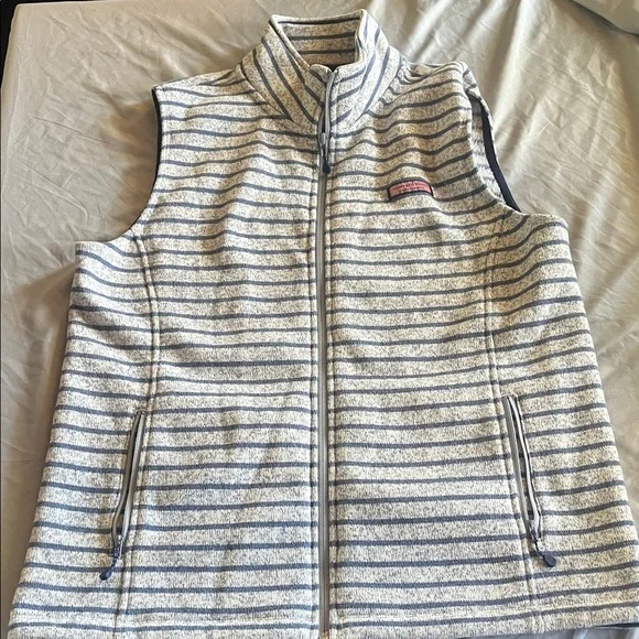 Vineyard Vines Blue and White Striped Vest - Picture 2 of 4